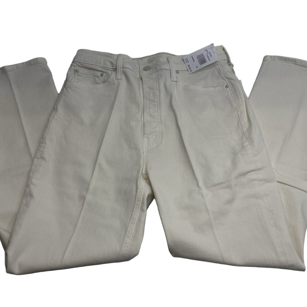 Mother Women’s The Tripper Ankle Flare Jeans – Cream Puffs White, Size 31